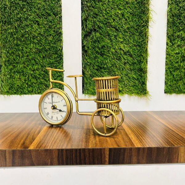 Designer multipurpose cycle clock in antique bronze finish
