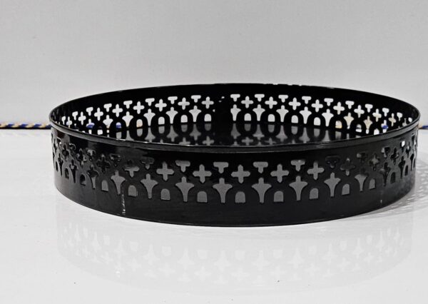 Handmade ceramic cup with artistic metal tray