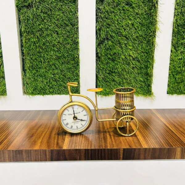 Creative multipurpose metal cycle with vintage clock dial