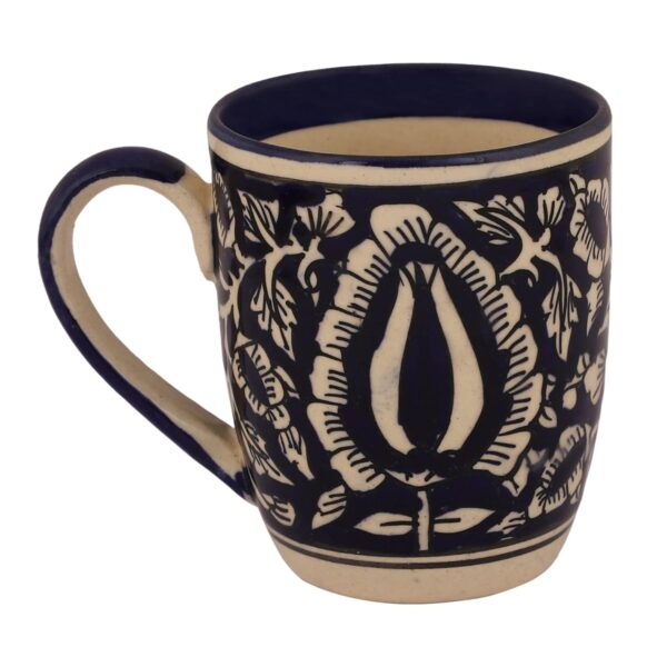 Handmade ceramic mug with glossy glaze finish