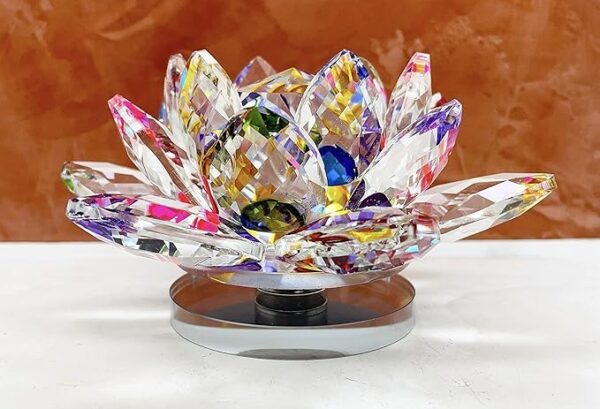 Elegant multicolored crystal lotus for living room decoration