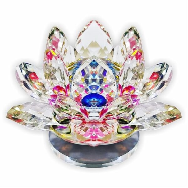 Decorative crystal lotus flower symbolizing enlightenment and purity