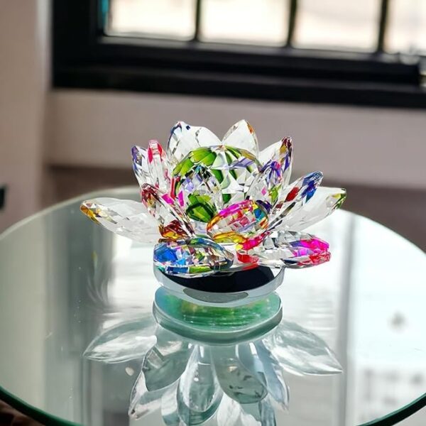Sparkling crystal lotus flower for peace, harmony, and prosperity