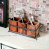 Wooden cutlery holder spoon stand for kitchen organization