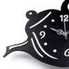 Unique cup and kettle wooden wall clock with analog display