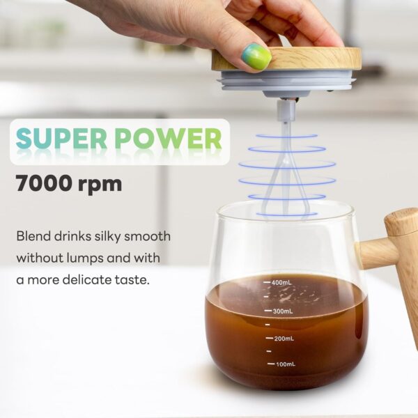 Portable self-stirring cup with battery-operated mixing feature