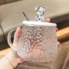 Heat-resistant glass bear cup for milk, tea, and cappuccino