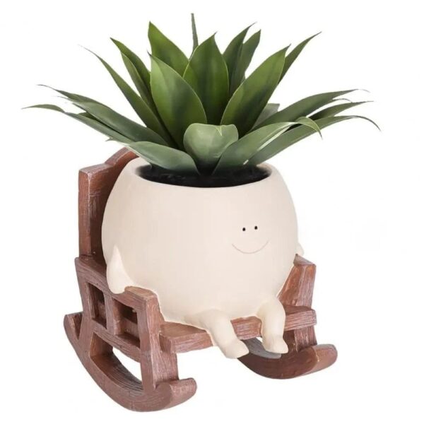 Smiley Face Resin Planter Pot for succulent or flower decoration