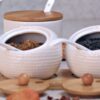 Premium ceramic spice container for salt, sugar, and condiments