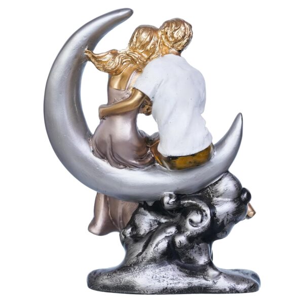 Crescent moon lovers figurine symbol of affection and eternal bond