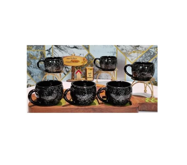 Black haze ceramic tea cup set for elegant tea serving