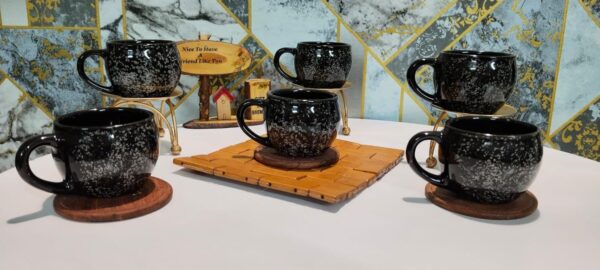 Unique haze pattern ceramic teacup set for modern homes