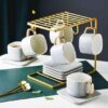 Sleek multi-level cup and saucer holder for stylish kitchens