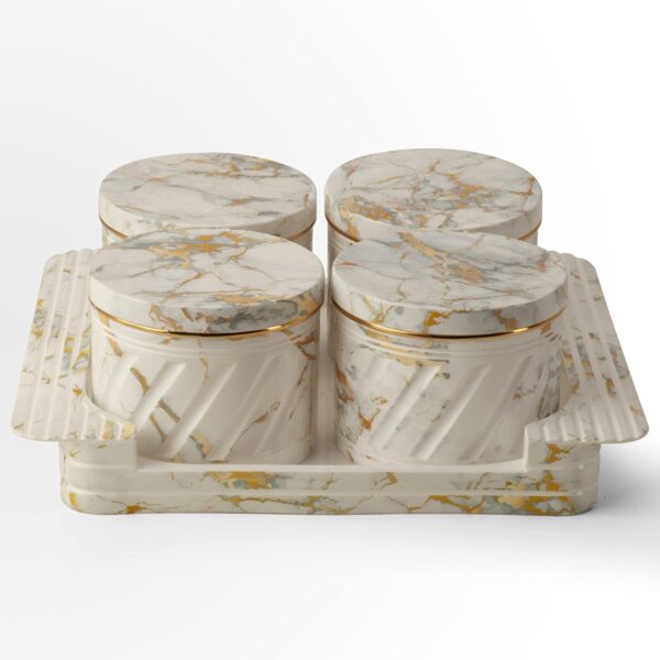 Unbreakable white tray set for dry fruits, sweets, and snacks