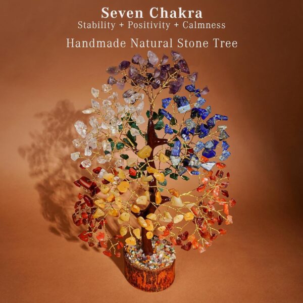 Multicolor Seven Chakra Crystal Tree for Home Decor and Spiritual Growth