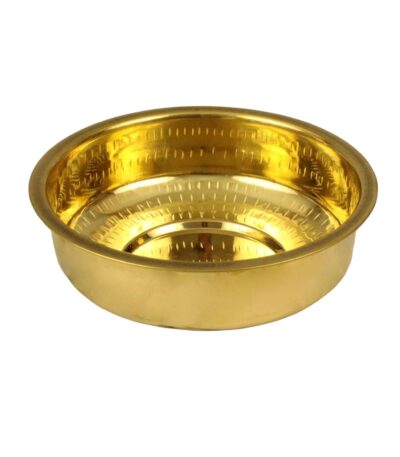 Handcrafted pure brass cooking utensil patile for Indian sweets and milk