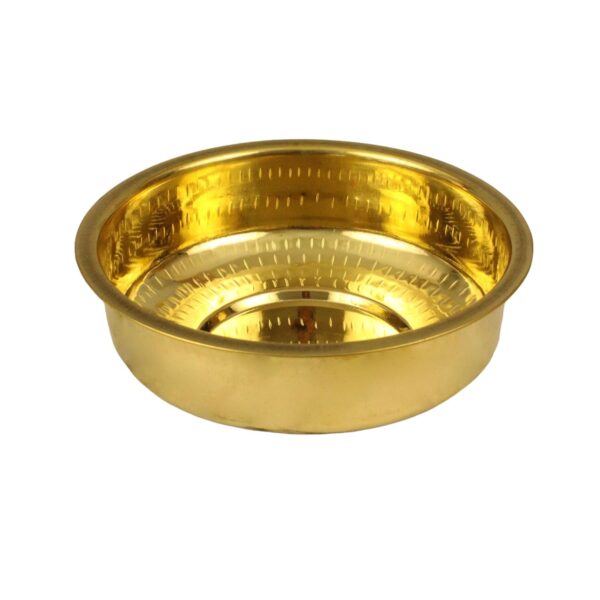 Handcrafted pure brass cooking utensil patile for Indian sweets and milk