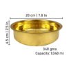 Compact 1-liter brass bowl for Indian kitchen essentials