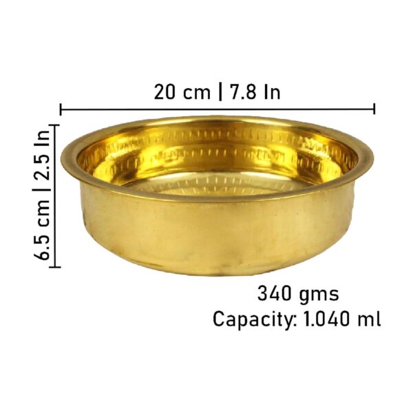 Compact 1-liter brass bowl for Indian kitchen essentials