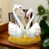 Handmade marble swan pair decorative tabletop showpiece