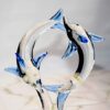Artistic glass dolphin sculpture