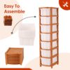 Lightweight collapsible storage cabinet with seven drawers for easy access