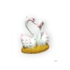 Marble swan décor set with smooth glossy finish