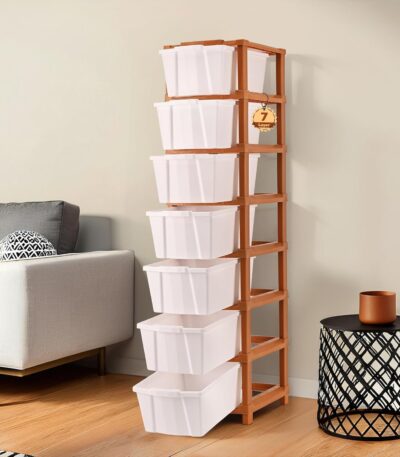 Multipurpose plastic drawers with foldable design for clothes and accessories