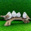 White bird pair ornamental decor for coffee table
