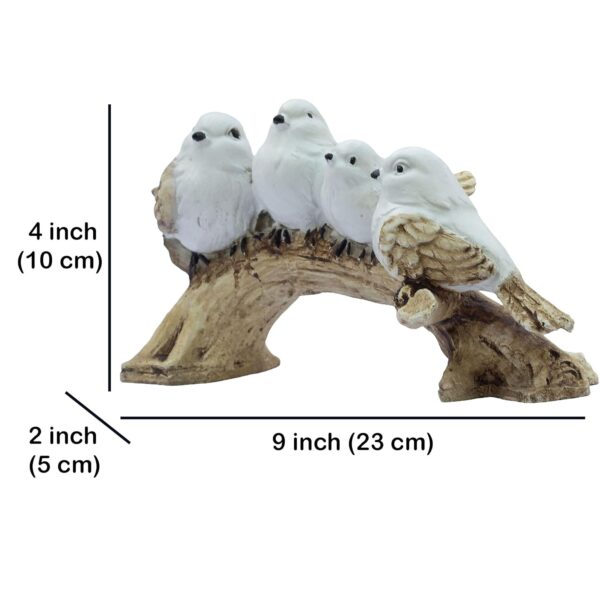 Artistic white bird pair sitting on branch for modern homes