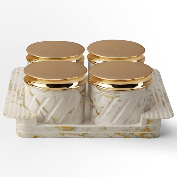 Modern kitchen dry fruit organizer tray set with lids