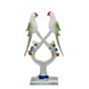 Exotic parrot sculpture from India – loving bird home accent