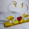 Heart-shaped swan duck couple decorative ornament for interiors