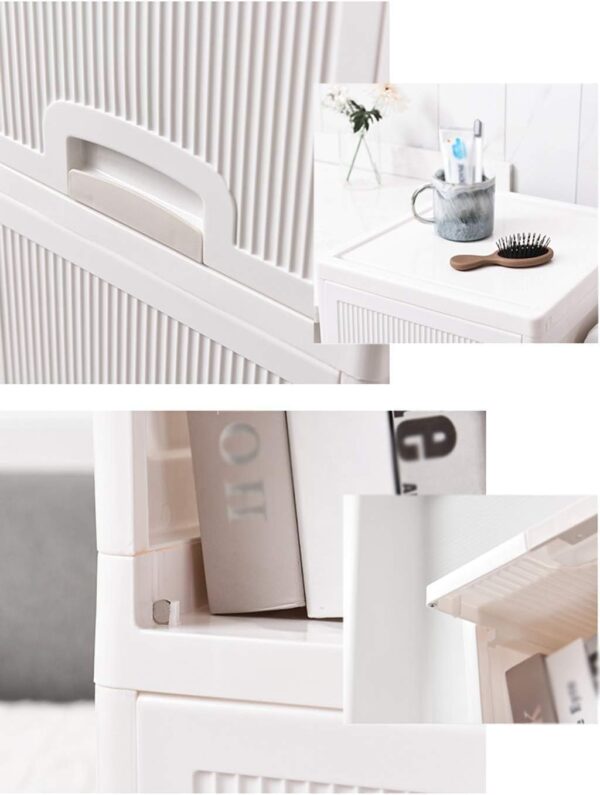 Waterproof plastic storage wardrobe with built-in shelves