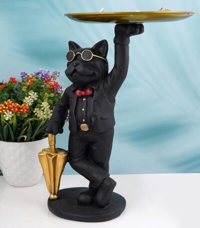 Cute resin dog figurine statue for bedroom, office, or tabletop decoration