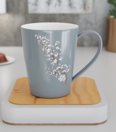 Elegant grey ceramic coffee mug set of 4 for modern kitchens