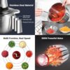 Sleek stainless steel electric food grinder with safety lock design