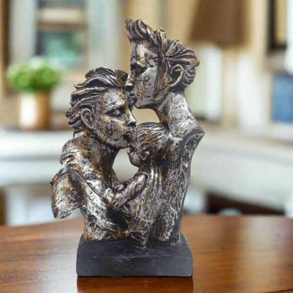Handmade love statue for parents and child family display