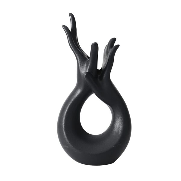 Modern ceramic hand-shaped flower vase for home décor