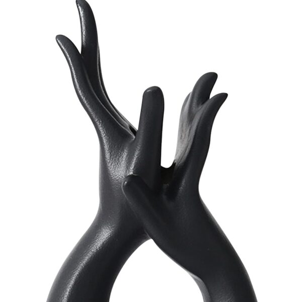 Elegant ceramic hand vase with glossy finish for flowers