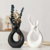Ceramic artistic hand vase for luxury home décor