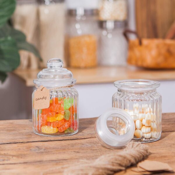 Multi-piece glass pop jar set for spices and condiments