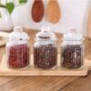 Stylish multi-purpose glass jars with pop-top lids