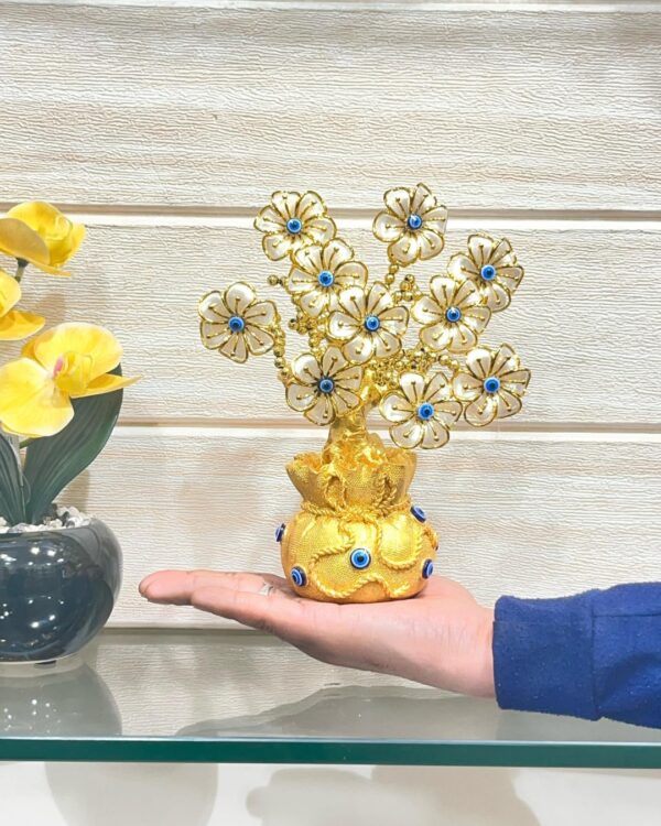 Golden evil eye bonsai tree for energy balancing and positive vibes