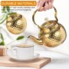 Premium quality stainless steel teapot with smooth golden surface
