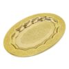 Elegant brass gold oval serving tray with floral engravings for home décor