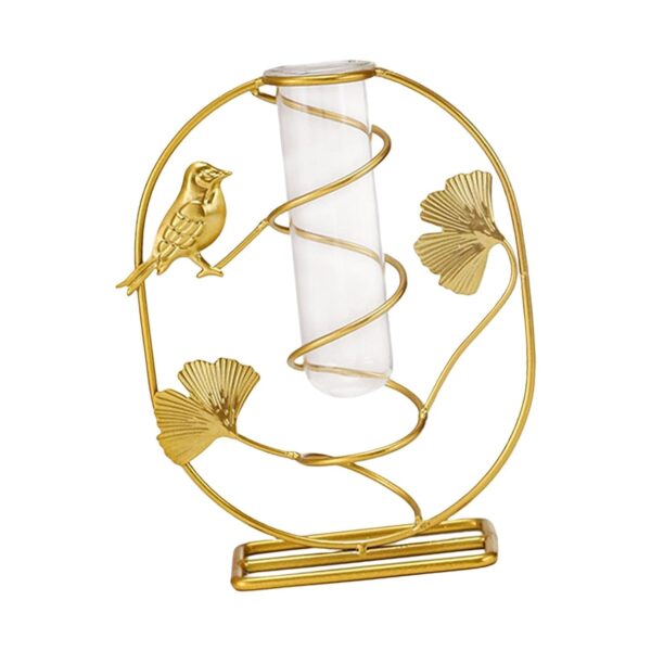 Unique handmade glass vase with black iron art frame