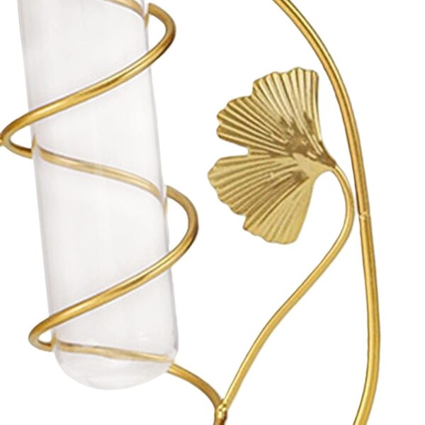 Home and office decorative vase with glass tube and metal base