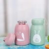Handcrafted glass bottle with fun rabbit character design