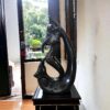 Modern black ceramic mermaid figure ideal for home decoration